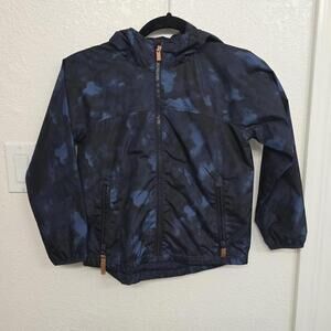 All In Motion Youth Boys' Blue Camo Lightweight Rain Jacket Size Large 6/7